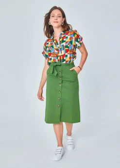 Shop MARIE SIXTINE CHEMISE COL CLAUDINE HELENE PATCHWORK