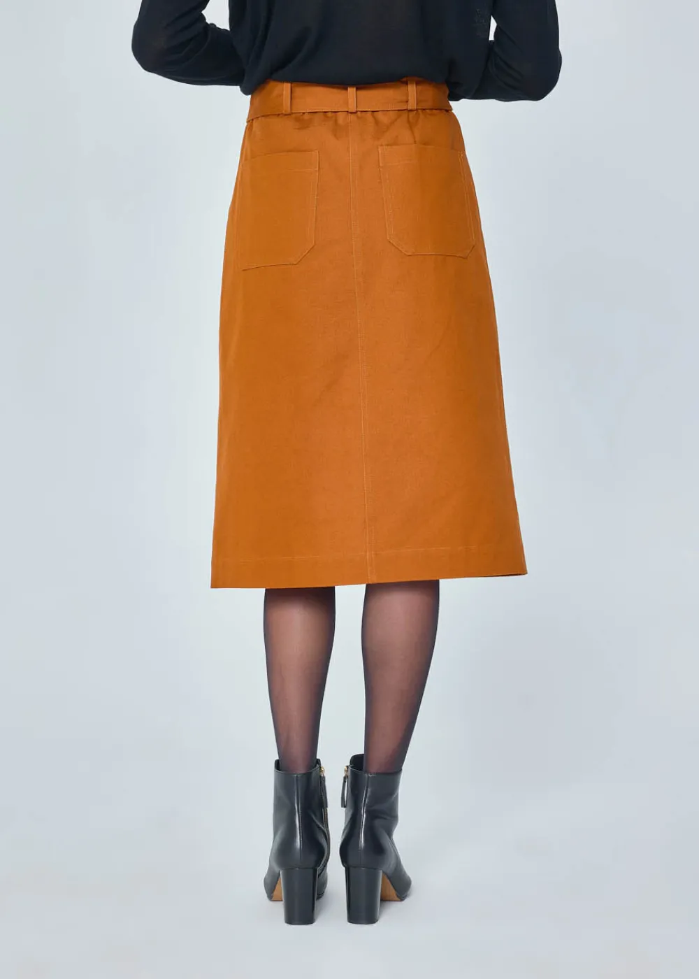 Outlet MARIE SIXTINE JUPE MIDI COTON ADELAIDE PECAN