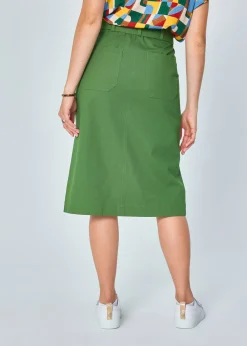 Online MARIE SIXTINE JUPE MIDI COTON ADELAIDE NENUPHAR