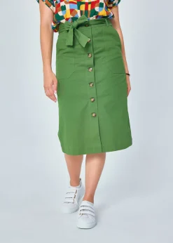 Online MARIE SIXTINE JUPE MIDI COTON ADELAIDE NENUPHAR