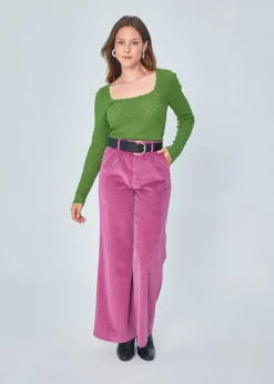 Best Sale MARIE SIXTINE PANTALON VELOURS COTELE BETHANY TULIPE