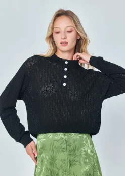 Cheap MARIE SIXTINE PULL MERINOS AJOURE RANDY CHARBON