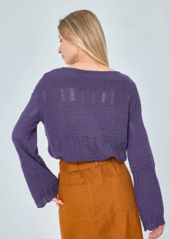 Clearance MARIE SIXTINE PULL MERINOS AJOURE VARTAN NUIT