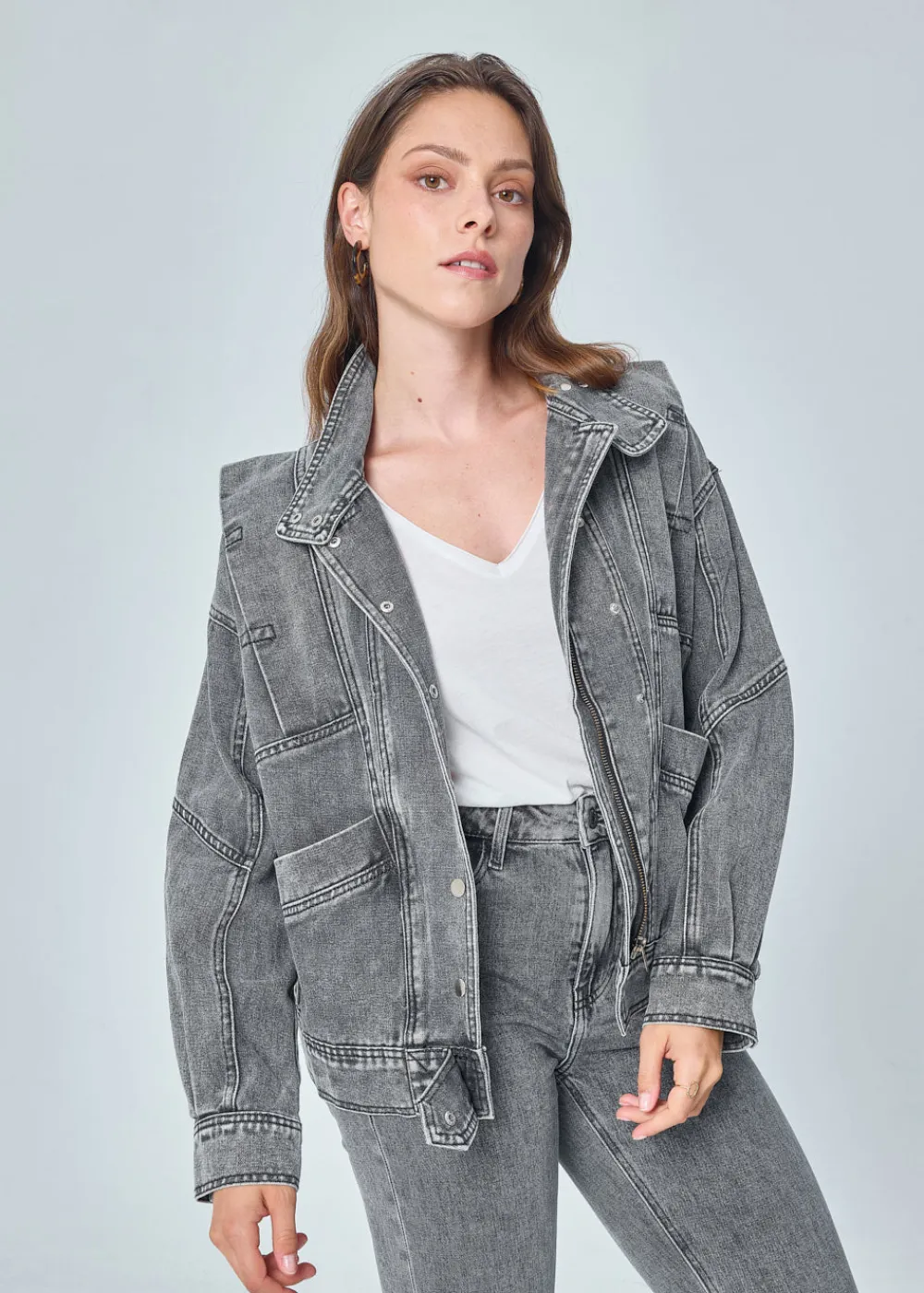 Clearance MARIE SIXTINE VESTE KILI DENIMGREY